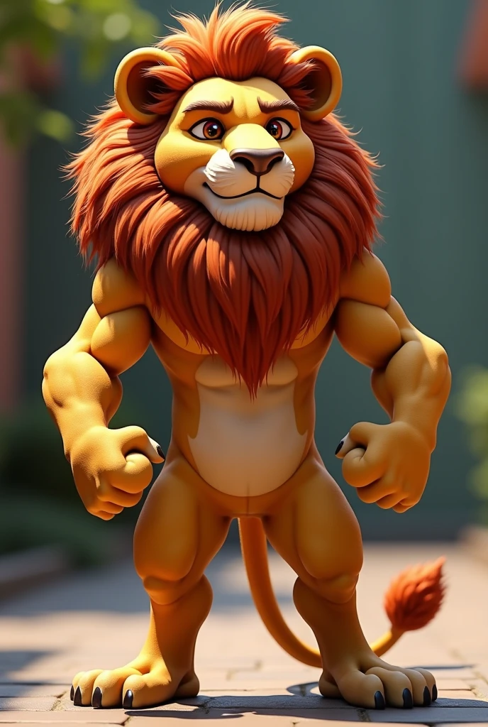 Furry lion in underwear
