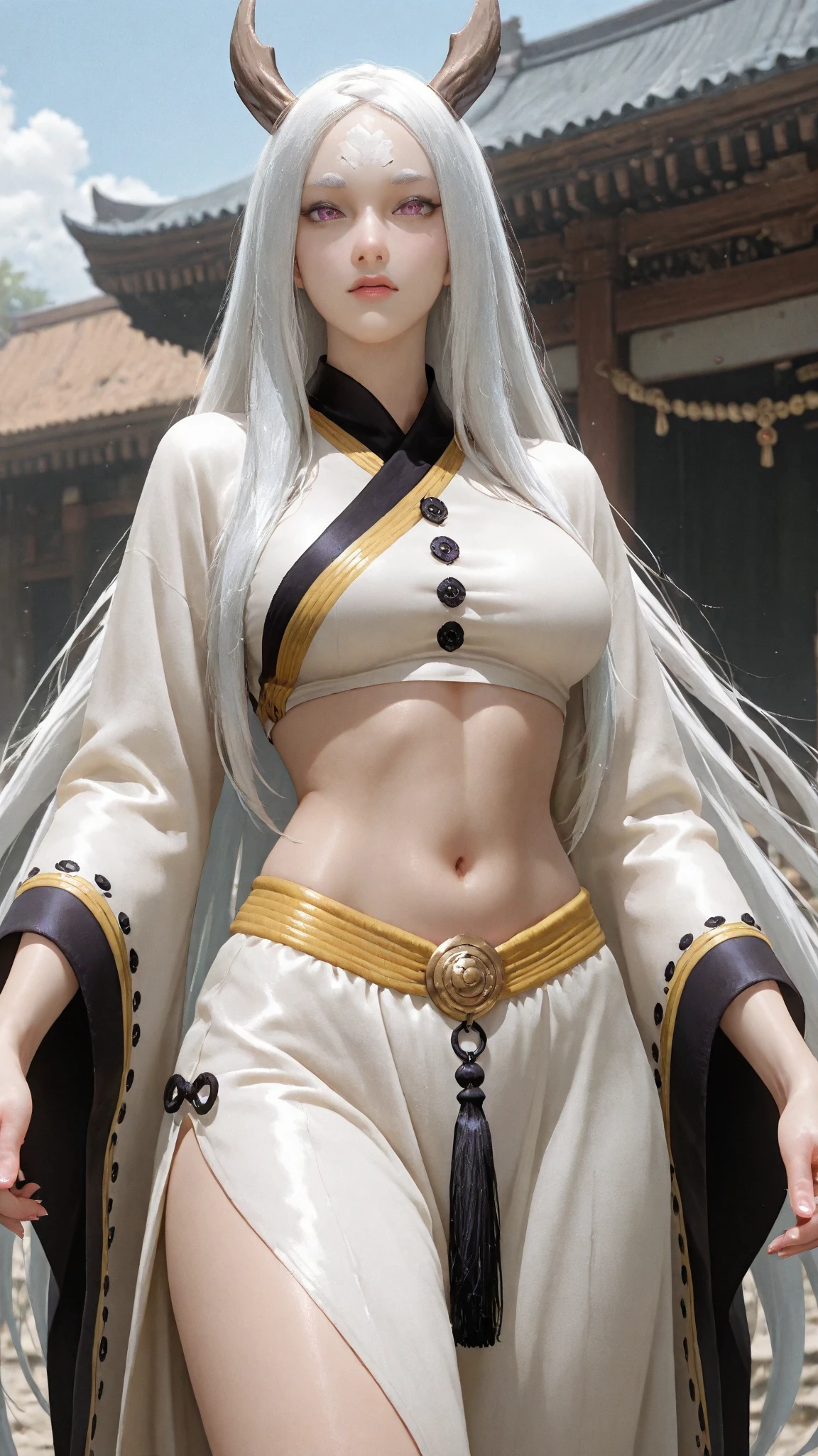 1 Indonesian_girl_face, solo, japanese_clothes, long_hair, kimono, hand_fan, red_eyes, full_body, hair_ornament, makeup, downblouse, very_low_claveage_exposed_half_of_breasts, showing_half_Very_large_breast, transparent_background, very_long_hair, lipstick, hair_stick, holding, folding_fan, wide_sleeves, white_hair, flower, red_lips, sash, personification, standing, jewelry, hair_flower, holding_fan, hair_rings, obi, long_sleeves, white_kimono, (8k, Best Quality, Masterpiece:1.2), (Realistic, Photorealistic:1.37), Ultra Detail, 1 Girl,Cute,Solo,Beautiful Detailed Sky,Date,(Blush),(Smile:1.15),(Closed Mouth)Small Breasts,Beautiful Detailed Eyes,(Long Hair: 1.2),Floating Hair NovaFrogStyle, Upper Body