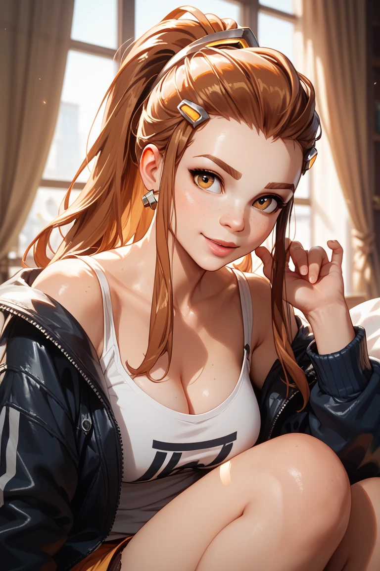 1girl, sakimi mix, sitting at a cafe, low lights, (full body), (masterpiece)