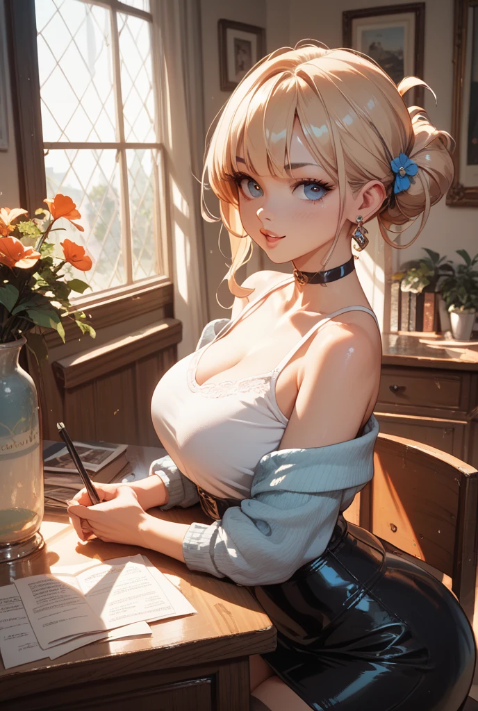 Large breasts，Kizi，Keep one's mouth shut，female focus，musculous，Muscular females，Rock music，obi strip，Serious，独奏，spiked hair，topless female，ripped clothing，ultra instinct，nipple bump，White hair，（（tmasterpiece））
