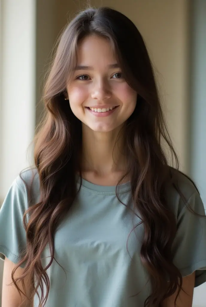 Long-haired female junior high school student