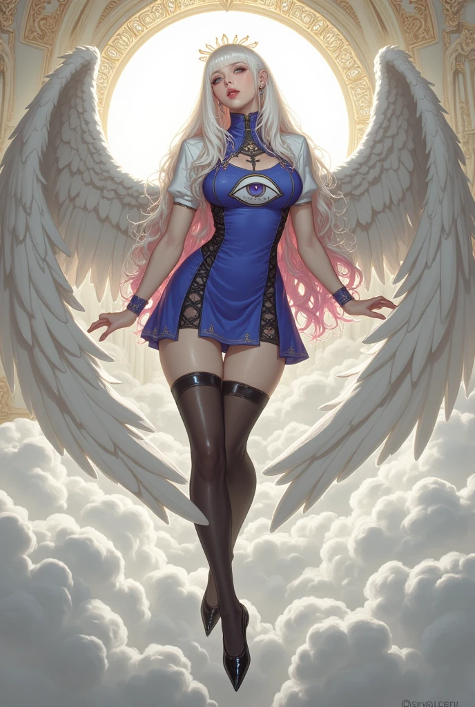 ((very beautiful and tall victorias secret supermodel)) ((big blue eyes)) ((full red lips)) ((seductive gaze, seductive smile)) ((pale skin)) ((long straight blonde hair)) ((big breast:1.3)) ((wear fantasy fashion sequins sexy lingerie)) ((wear cosplay angel wings, feathers tail)) ((tiara, earrings, gloves, stockings, high heels)) ((catwalk on runway)) ((inside tv studio runway fashion show)) ((at night, without illumination))((high definition:1.5)) ((masterpiece:1.5))((8k:1.5)) ((Best quality:1.4)), more_details:-1, more_details:0, more_details:0.5, more_details:1, more_details:1.5
