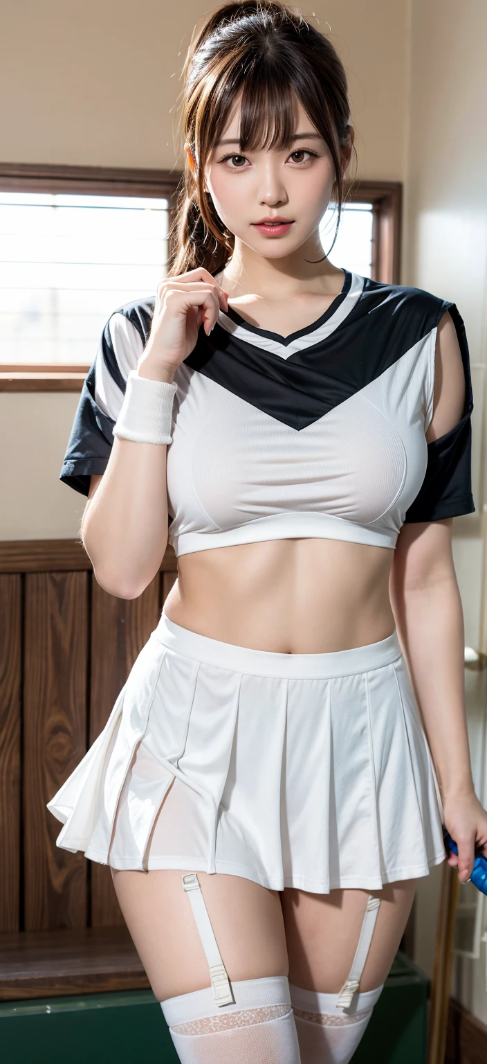((Wide-angle photography, Sex Photo, Clear photos, Take a full body photo:1.5)),
(Wearing a cheerleading uniform:1.8),
(No bra, The shape of the nipples is visible,rich,Beautiful thighs,Ultra-detailed skin,Small pores in the skin:1.4),
((Her body is incredibly beautiful and stylish, She has an angry look:1.4)),
((She is fast asleep in bed, Doing obscene things while she's sleeping, Her ass is soft and nice:1.6)),
((32 years old, Beautiful sister in law, Naughty lips, Sexy body, Body facing forward:1.4)),
((Small breasts, Flat Chest, chest is slightly drooping:1.2)),
((Large bedroom, Spotlight:1.4)),
Eye focus, Narrow shoulders, Beautiful clavicle, Thin arms, Thin legs, The back of the hand is beautiful and feminine, Slim figure, Soft belly, Tight waist, Highly detailed face, super detailed breasts, Ultra-detailed skin, Fair skin, Shiny skin,
Ultra-detailed lips, Fuller lips, Thick and soft lips, Glossy pink lips,
Blushing, White teeth, blue eyes,
Beautiful actress makeup, Intense and cute makeup, Pink lipstick,
Dark brown hair, Delicate and soft hair, (Put your hair up, Fluffy short bob, ponytail:1.2), (Sweep your bangs to the side:1.2),
(Stylish earrings,necklace:1.2),