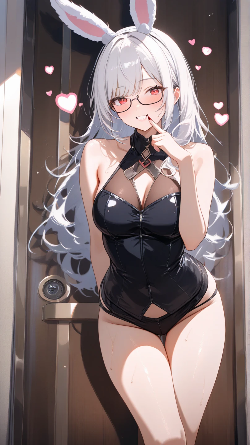 16K Ultra High Definition
Super detailed
Masterpiece Full Color
Shiny detailed hair
Beautiful human woman with long gray hair
Super big breasts beautiful breasts、Sleeping on the floor、A large amount of white slime on the floor、Large translucent white slime on the chest、Countless white slimes on the thighs、Books are cluttered、Books and bodies are very wet、
Sexy little underwear with black and white cow print、Pink 、
Cow ears and cow small horns
Shiny skin
Red cheeks
Moist eyes and embarrassed expression
Wearing glasses
tongue、Seduce with a bewitching smile
The background is the library