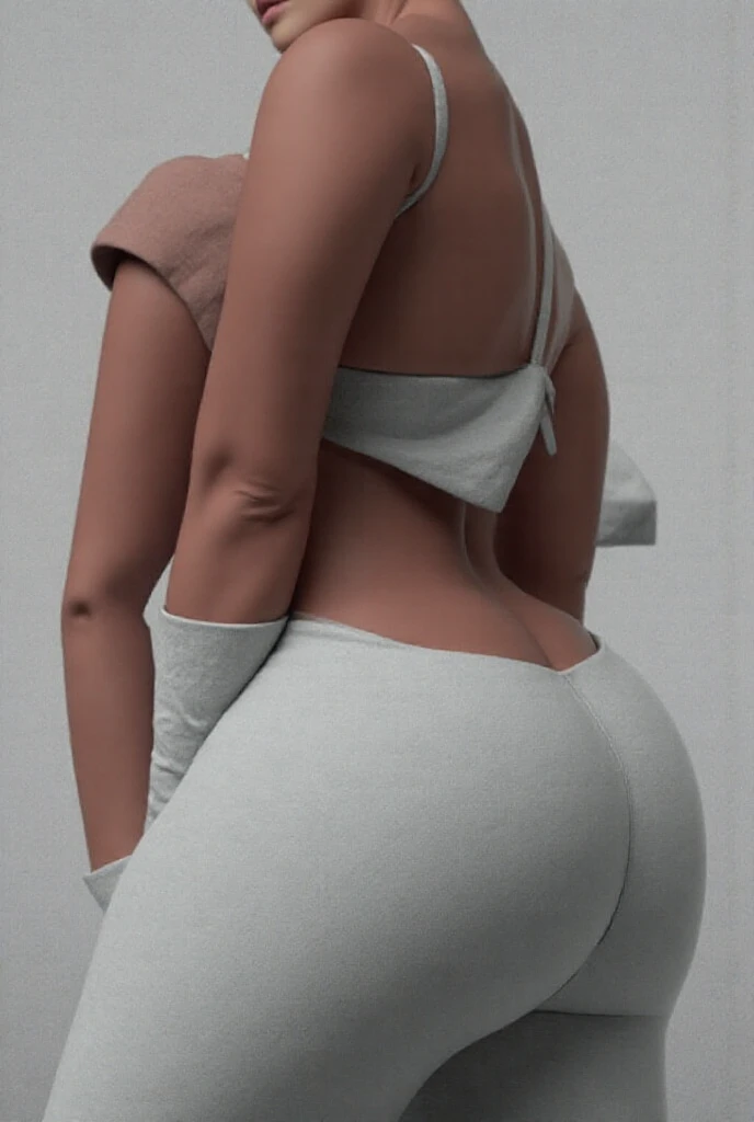 ((masterpiece, best quality)), Curvy Brazilian woman with short tied back braids, in white bra, ((white cotton panties)), posing in apartment, realistic art style, intricate details