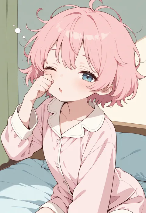 sleepy anime girl