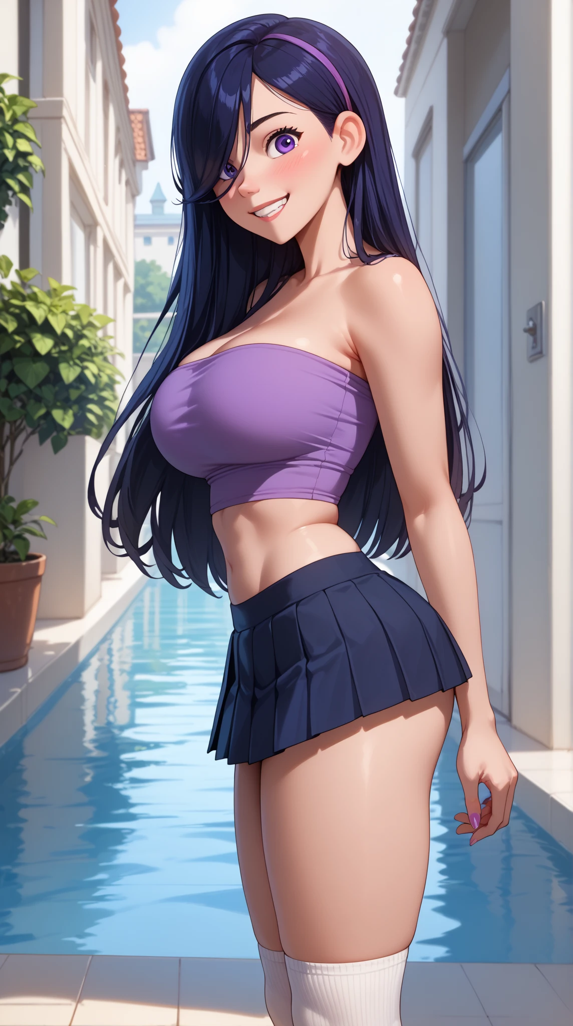 Anime girl in uniform talking on mobile phone, nagatoro, magical school student uniform, Hinata Hyuga, Smooth Anime CG Art, Rei Hiroe, shikamimi, 4k highly detailed realistic, Photo of a beautiful 18-year-old Anglo-Saxon sweaty girl ((Sharp jawline)) and perky tits, Wearing wet clothes standing by the bedroom window、In a wet sports bra with a deep neckline