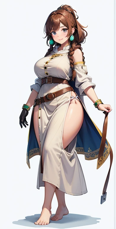 masterpiece, best quality, very aesthetic, absurdres, 1girl, mature_lady, in Desert ,Mummy_clothes, bandage_clothes, bandaged_chest, bandaged_fingers, bandaged_hand, bandaged_head, bandaged_neck, bandaged_thighs, bandaged_pants, bandages cover body， ,aerith_gainsborough, final_fantasy, final_fantasy_vii, final_fantasy_vii_rebirth, final_fantasy_vii_remake, 1girl, green_eyes, hair_ribbon, brown_hair, long_hair, braid, braided_ponytail, bangle, bracelet, breasts,,in Desert, Desert Princess,surrounding by flowers,falling_petals, outdoors, petals,,,blur background,background defocus,