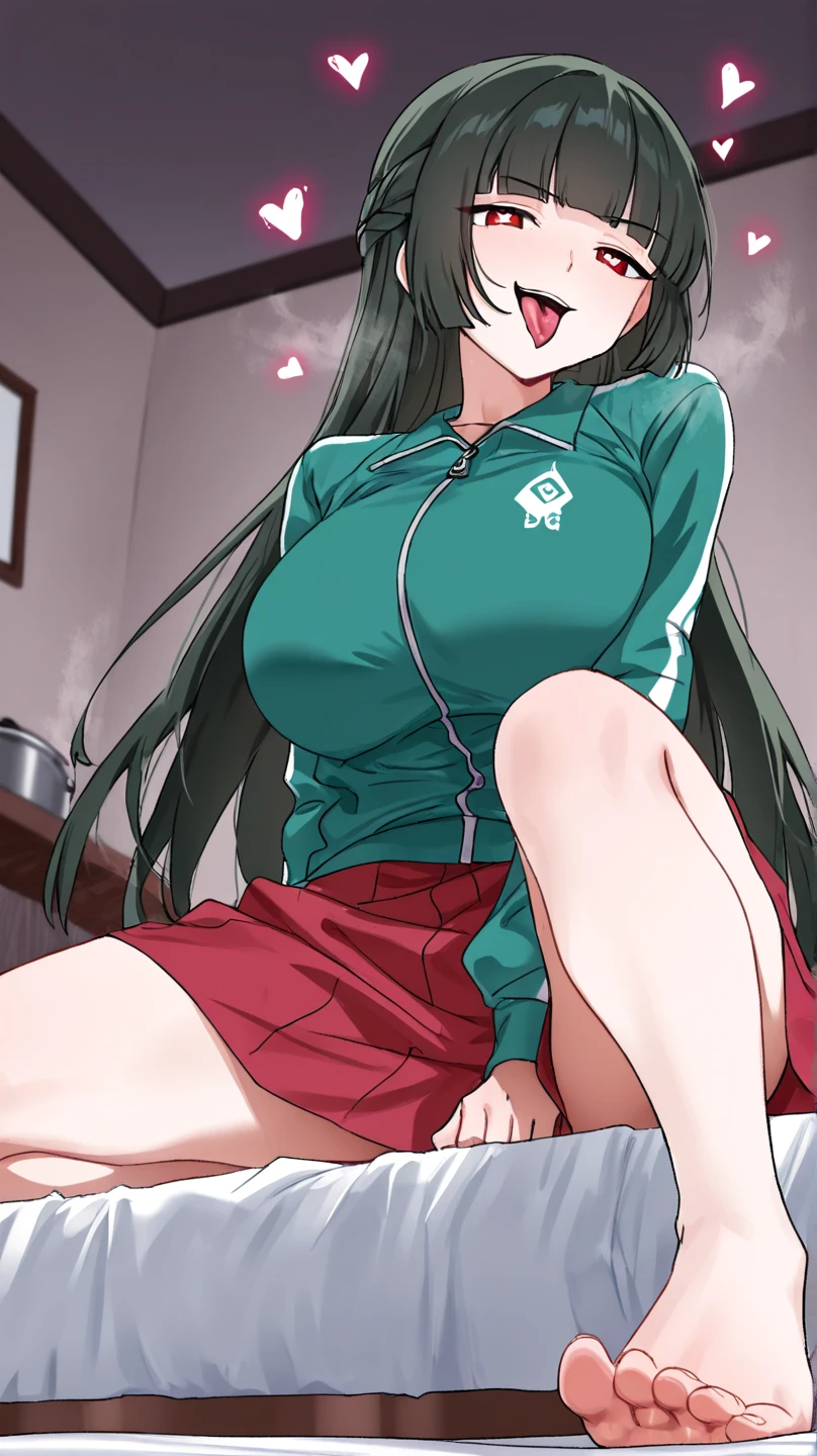c.c.、Code Geass、Green Hair、Cute Woman、Thick thighs、Best image quality、High resolution、masterpiece、super high quality、Spread your legsしゃがむ、orgasm face、Spread your legsしゃがむ、Black patterned panties、I see your pink panties、Big Ass、Big Breasts 、Blushing、4K quality、Blushing、Proud face、Wearing black knee socks、bed、Spread your legsしゃがむ、Panty shot、Sweaty all over、Heavy breathing、Chest is bobbing up and down、heart、Condescending look、Low - Angle、Zoom in on the crotch、Cowboy Shot、Sit on the living room couch with your knees raised, Spread your legs