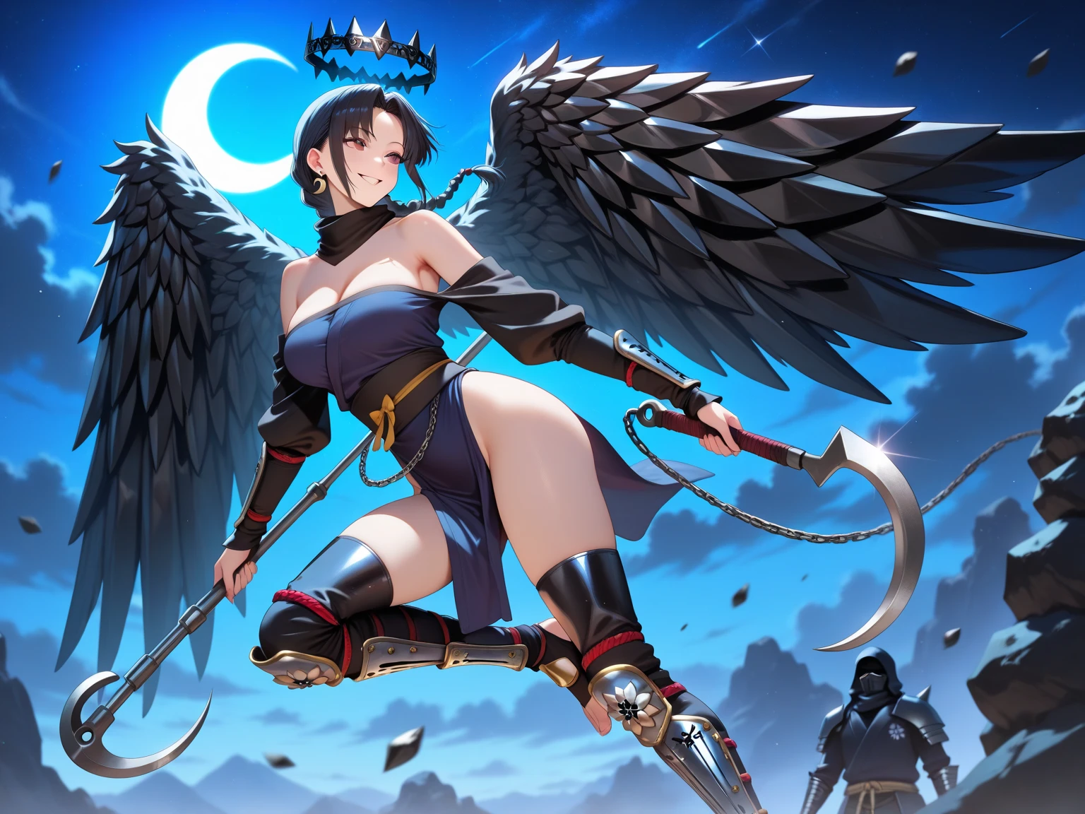 battlemech,(Blonde girl),(Huge ponytail),Glowing blue eyes,Blue Light Energy Longsword,Galactic,Mechanical and exquisite,((Blonde Beauty))pubic detail,mech wings,elegent,Blue Mecha,Glowing blue-blue eyes,(Stocking Heels),land,Mechanical and exquisite,pubic detail,mech wings,elegent,There are hands and feet,angled,angled,immensity,Wind,hazy,Mecha's eyes glow blue,Blue Mecha,Glowing blue-blue eyes,Holding the sword of delicate light energy,Skysky,Mechanical and exquisite,pubic detail,Huge mech wings,elegent,The tree々,There are hands and feet,angled,angled,immensity,baiyun,hazy,Mecha's eyes glow blue,pubic detail,Winds of the future,sacredness,Cavalier,battlemech,Glowing blue eyes,Blue Delicate Sniper Rifle,Skysky,Mechanical and exquisite,pubic detail,Huge mech wings,elegent,The tree々,There are hands and feet,angled,angled,immensity,baiyun,hazy,Mecha's eyes glow blue,pubic detail,Winds of the future,sacredness,Cavalier,the face is clear,Face wearing mask armor,masterpaintings,best qualtiy,offcial art,the Extremely Detailed CG Unity 8K Wallpapers,brightened light,(light particules,(Illustration)(Farbe)goodlooking,impeccable,((Graphic Painting)),(Heavier stroke)),(bold lines),Highest image quality,masterpaintings,Filigree,long eyeslashes,(((silhuette))),Very detailed background,tulips,Banana leaves,lilie,dew,Date palm flowers,Ryu,Light white off-the-shoulder dress,Mottled sunlight,(Close-up of people),(Heavy sweat dripping all over the body)((Super best quality)), ((A very masterpiece)), ((super detailing:1.4)), ((hyper realistic lifelike 3d)), Dragon Warrior Girl, Mechanical body, Dynamic action poses in battle scenes, Mechanical weapons of very complex and heavy fighters, Off-the-shoulder fashion that blends dense and complex steampunk with dense gothic lolita, Complex steampunk headgear, very thin long legs, Mechanical boots above the knee, Fluttering lace flared mini skirt, beautiful big breasts directed upwards,Somewhat long, Vertical curly silver hair fluttering in the win