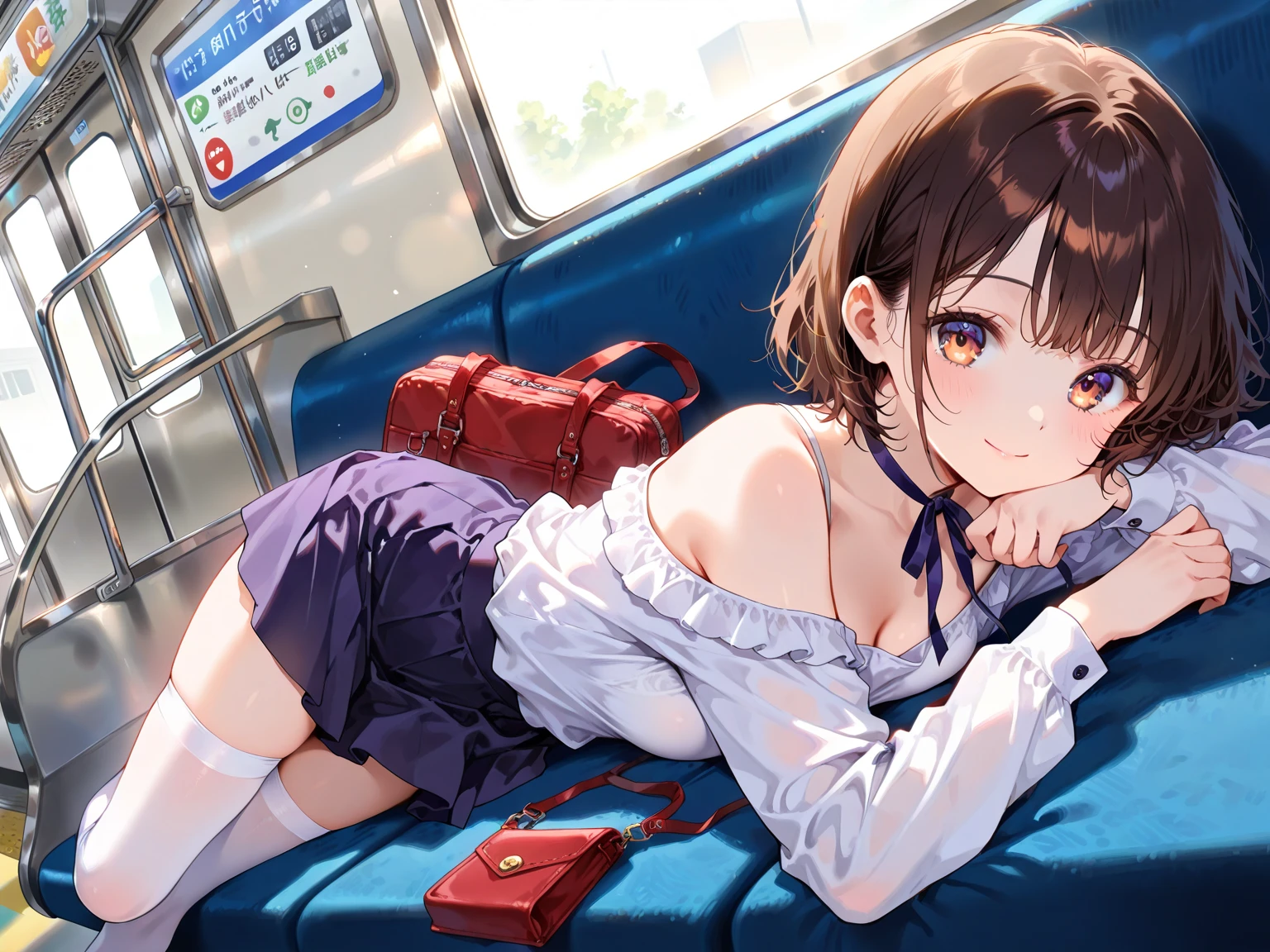 Mikan Yuuki,,blush,smile,Camisole clothing、Carrying a school bag、primary school、Primary school students、The back is very small、Lolita、Small breasts、Appearance: 14 years old、Shoulder Bare、Visible collarbone、Sexy thighs、Beautiful legs、See-through lingerie、Usual hairstyle
(masterpiece:1.2), highest quality, High resolution, unity 8k wallpaper, (shape:0.8), (Beautiful and beautiful eyes:1.6), Highly detailed face, Perfect lighting, Highly detailed CG, (Perfect hands, Perfect Anatomy),