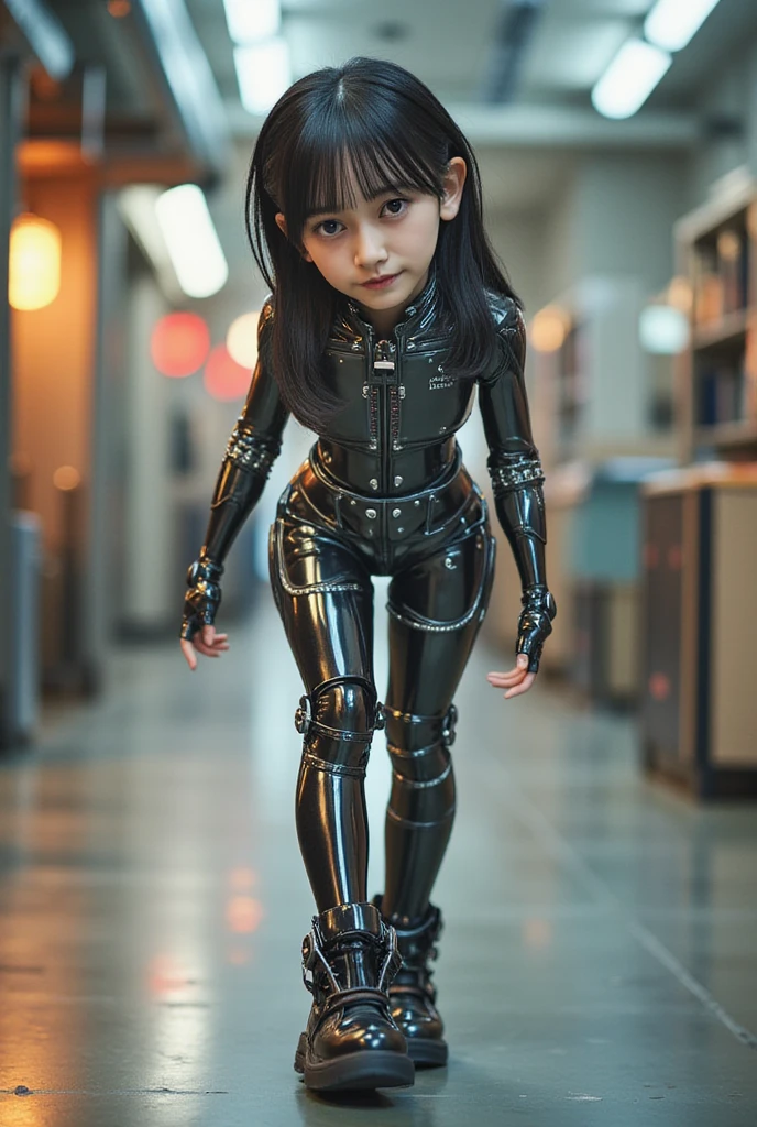 Aloy dressed as Malefica in leather and tight latex outfit submissive,