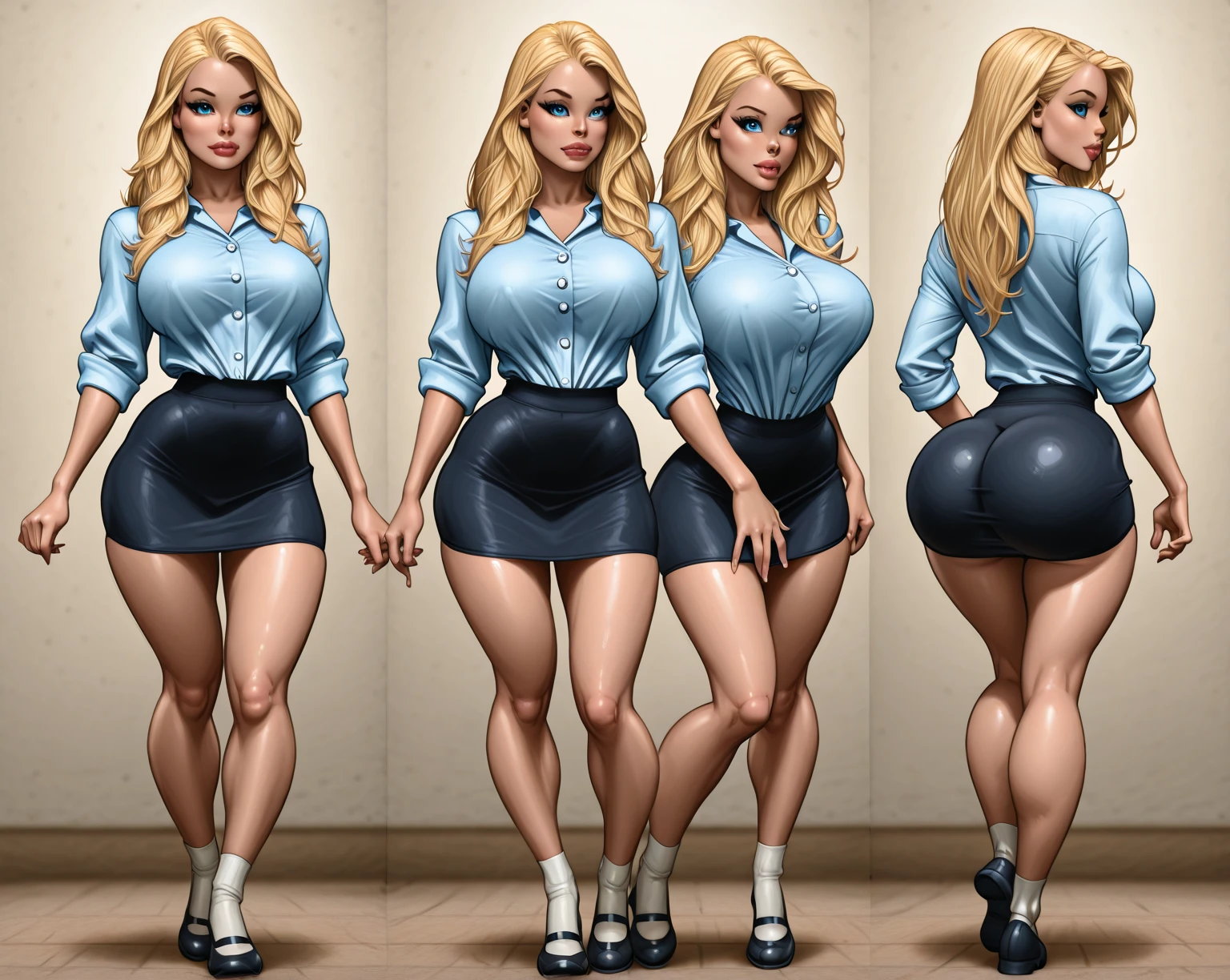 ((masterpiece)),(((best quality))), ((character design sheet:1.4)), ((full body view)) illustration,1girl, muscular, (( dark business suit:1.5)), bubbles, ((hair combed to side:1.4)), ((light blonde hair:1.4)), blue suit ((detailed face:1.4)) ((gigantic breasts:1.6)), (latex pants), ((cleavage)), beautiful woman, shiny skin, (thick legs), scribbles and marks, rough sketches, pose, 8k,16k, (simple background, white background: 1.3)