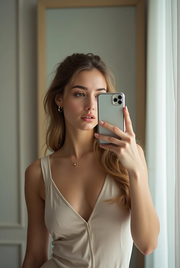 A girls with mirror selfie