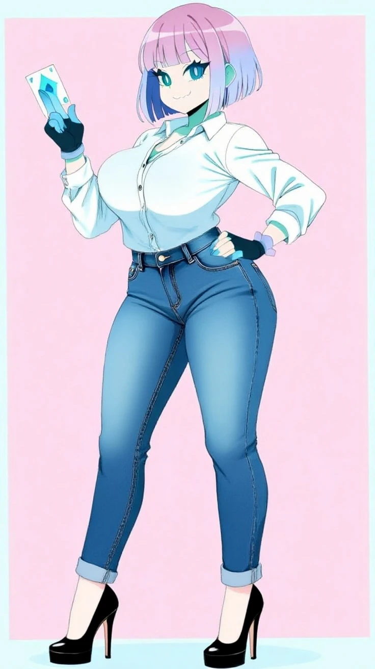bulma, petite, breasts, 1girl, pink hair, white turtleneck shirt, red pants, perfect anatomy, thigh gap, illustrated, cropped-fc, <lora:cropped-fC_v1.0:0.5>, comics style, analog style, illustration, lineart, paper, pencil, drawing coming to life