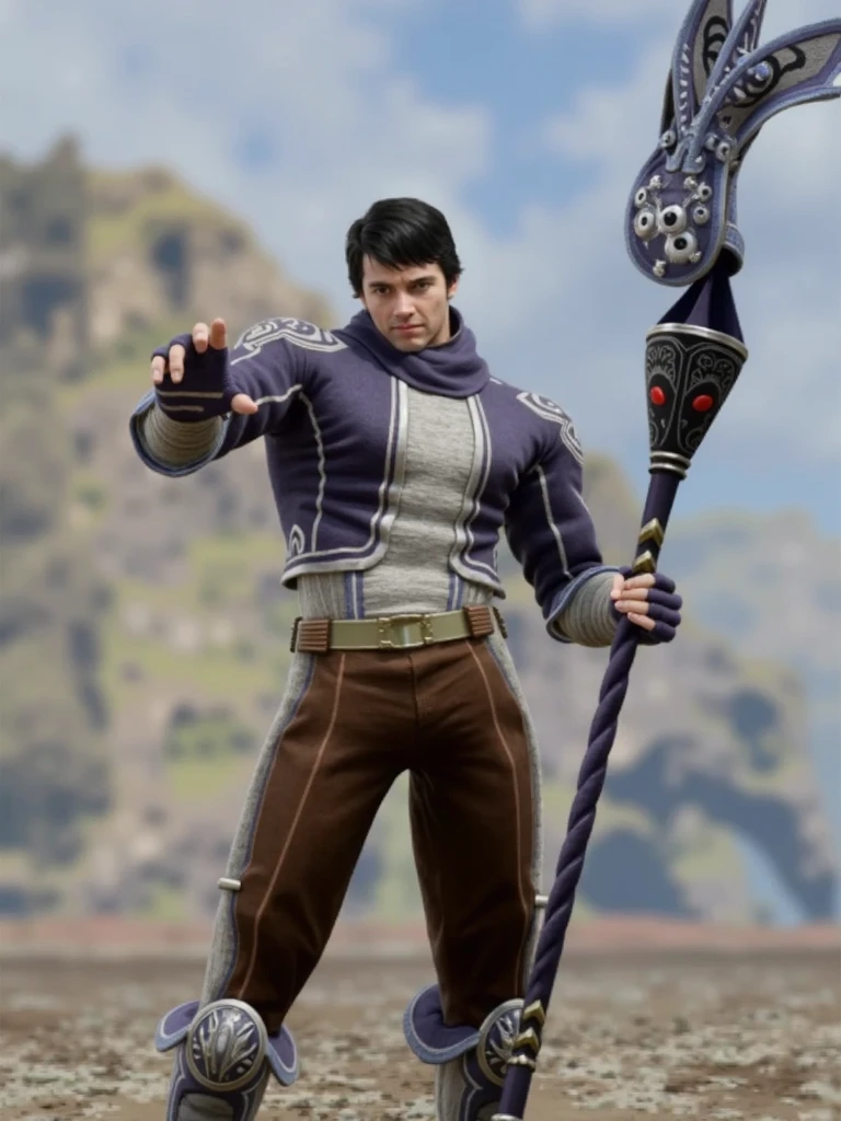 Young man, handsome face, teenager, white skin, lips dirty with wine, straight black hair stuck, noble clothes of black and violet fabric with golden cufflinks, wears leather gloves and high-top leather boots, is holding a metal mug with wine pouring, there is a sheath for his sword at the waist, he holds a silver scimitar in his hand