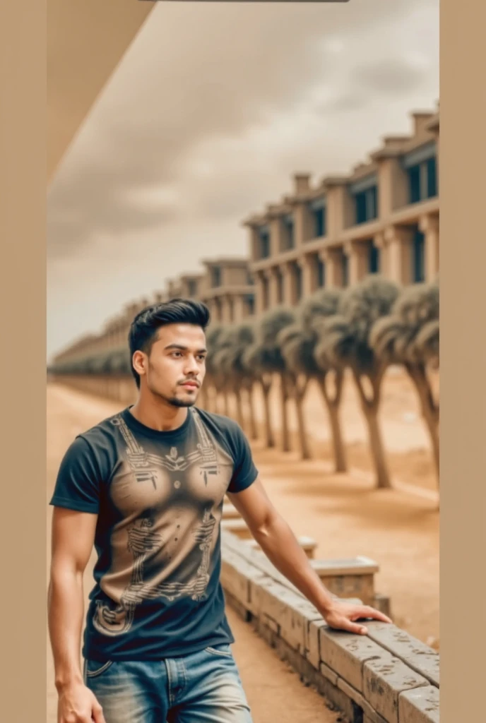 Skinny body with six pack abs and cool body... And black jeans