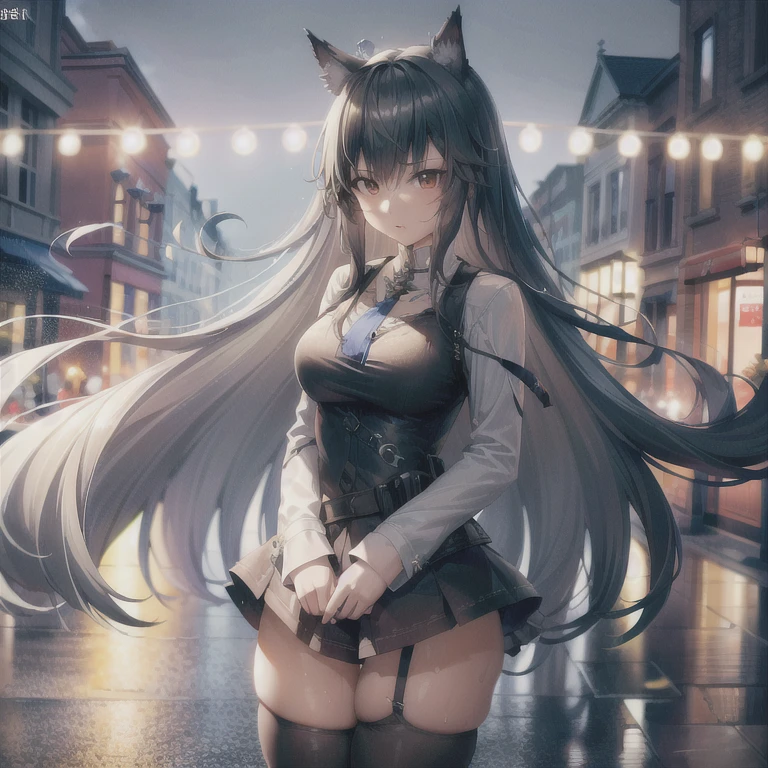 masterpiece,One girl,alone ,Heart-shaped pupils,Open the front,hoodie,, Static Restraints,Exposing her breasts Dark blue hair girl, Cat ears and tail, Wearing a tank top and racing pants. Loli body type Twin tails Female genitalia is visible Detailed depiction of female genitalia Flat Chest Stern expression With legs apart