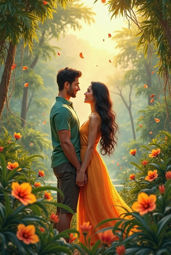 A boy and a girl are kissing in a sugarcane field  indian picture 