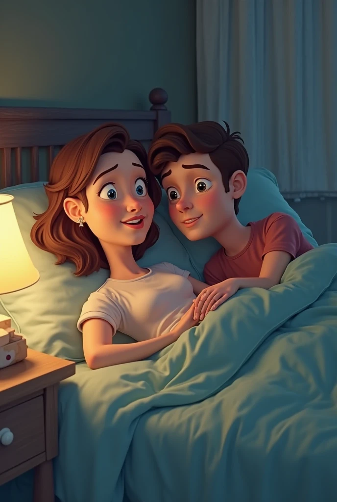 A supporting teenager/helping your teenage friend one girl is sleeping in bed and boy are standing near bed