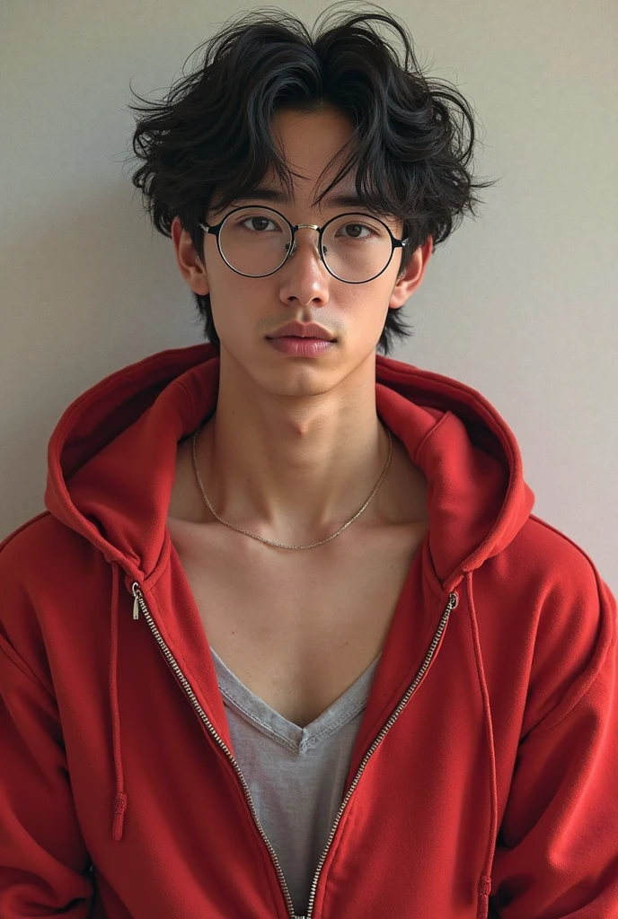 Un niño de catorce años naked, very beautiful, White skin, fine features, light brown eyes, light brown hair, small slanted eyes, serious look, sad look, unclothed, In the living room, discreet glasses, naked, whole body, whole body, big pointed nipples, very defined pectorals, the boy is very masculine,