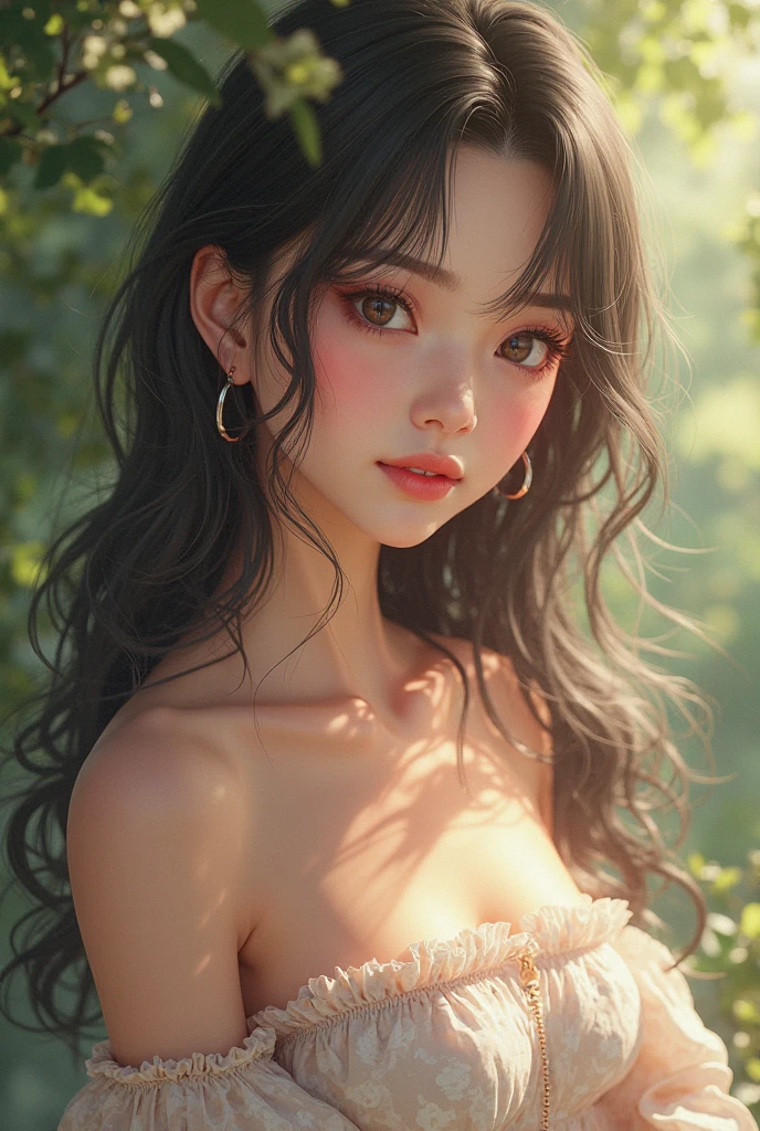 highest quality,finest quality detailed realisticphoto,high-resolution,16k,soft focus,film grain,cinematic lighting,realistic,fine texture,beautiful ultra fine detailed,delicate,beautiful slim girl,very tiny breasts,upped hair,loving viewer