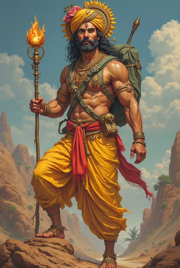 Bhagwan parshuraam holding x full body charecter 