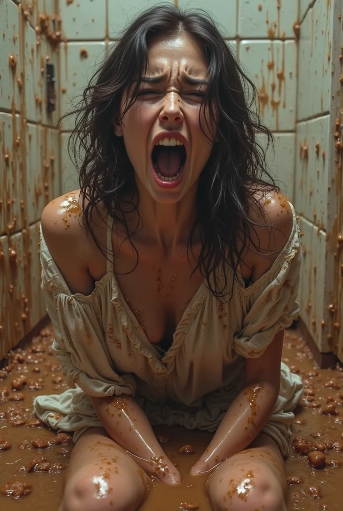 Imagina a x - 23 (laura marvel) She is crouched on all fours, wet with milk, so she cries  ,thanos touches him 