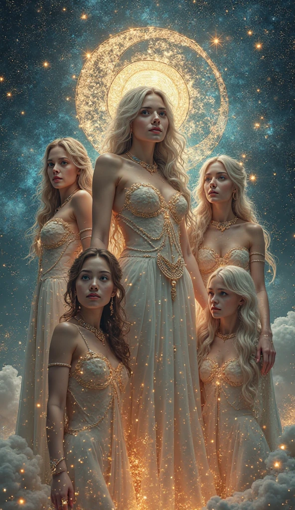 (Raw photo:1.2), (Photorealistic), Beautiful detailed girl, Very detailed eyes and face, Beautiful detailed eyes, Huge file size, High resolution, Very detailed, Best Quality, [masutepiece:1.6], Illustration, Very detailed, Fine detail, Best Quality, 8K Wallpaper, Movie Lighting,Two Goddesses, Goddess dressed as Santa Claus, Aerial cities of the near future, intense fighting, Let&#39;s cast a spell on each other, fire magic ice magic, futuristic christmas cityscape