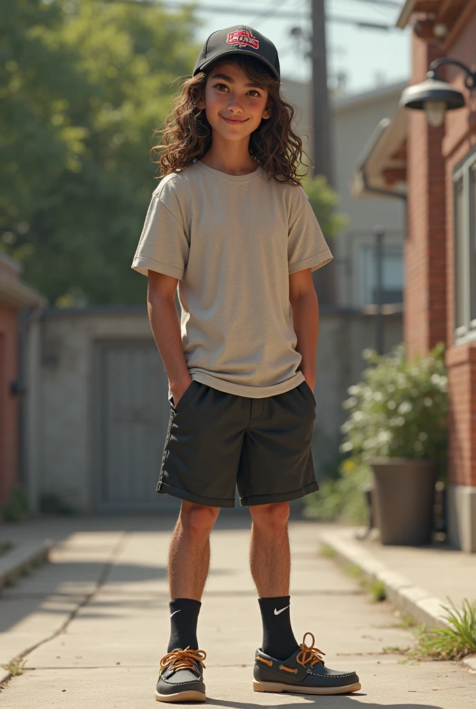 An boy standing 