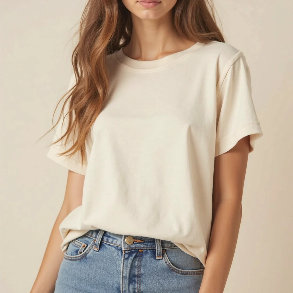 Create clothing store catalog image, Cropped PretoOversized feminino com manga curta.