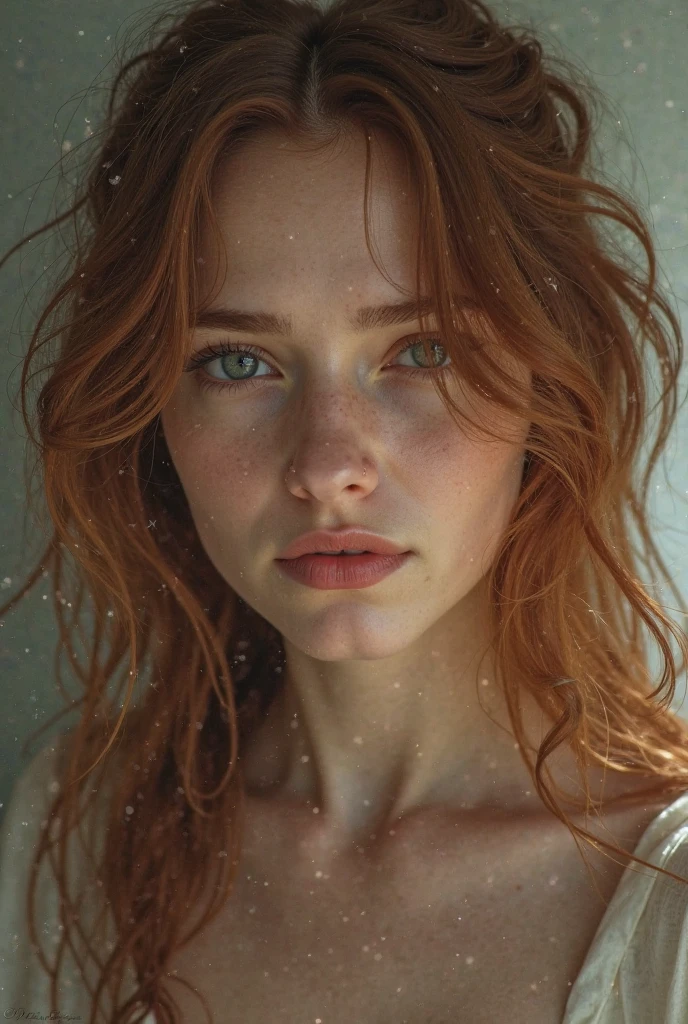 (Best quality, 4k, Masterpiece :1.3), pretty red-haired woman, hyper realistic, 1girl, (medium breasts, muscular body :1.1), abs :1.1, (rainy wet, wet from rain, wet body :1.2), ultra-detailed face, detailed lips, detailed eyes, double eyelid, crop top, front pose, visible curves, bed, naked, short white skirt