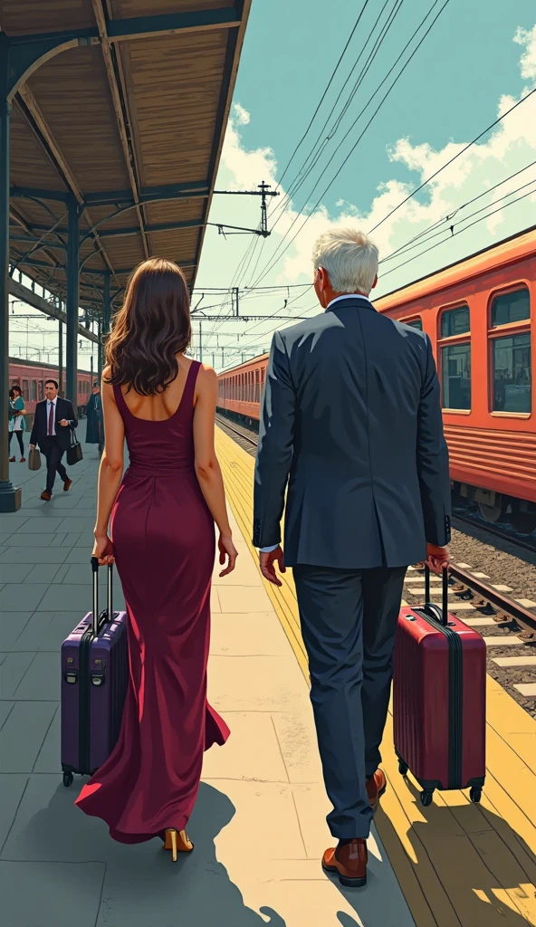 clipart, Railroad station, sexy, Man And Woman