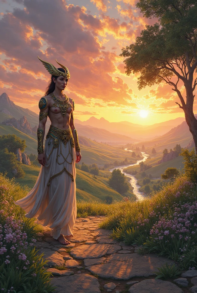 high details, best quality, 8k, [ultra detailed], masterpiece, best quality, (extremely detailed), dynamic angle, ultra wide shot, RAW, photorealistic, fantasy art, dnd art, rpg art, realistic art, a wide angle picture of a female human druid, priest of nature, cleric of nature, full body, [[anatomically correct]]. knelling woman (1.5 intricate details, Masterpiece, best quality) talking to a desert cougar (1.6 intricate details, Masterpiece, best quality) in desert (1.5 intricate details, Masterpiece, best quality), a female  wearing leather clothes (1.4 intricate details, Masterpiece, best quality), leather boots, thick hair, long hair, brown hair, tan skin intense brown eyes, desert background (intense details), a stream flowing in an oasis (1.4 intricate details, Masterpiece, best quality), night, moon light, stars (1.4 intricate details, Masterpiece, best quality), dynamic angle, (1.4 intricate details, Masterpiece, best quality) 3D rendering, high details, best quality, highres, ultra wide angle