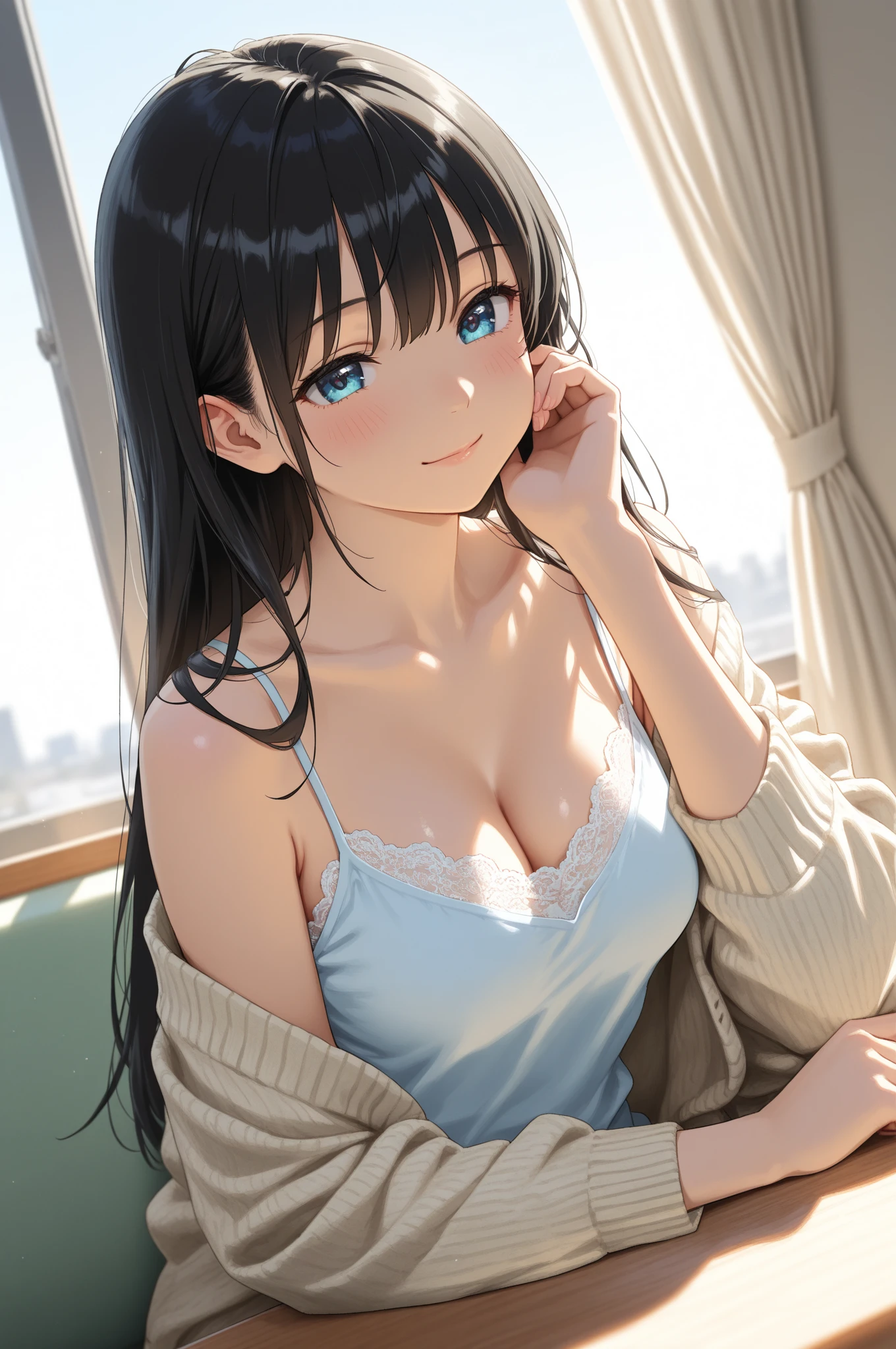 最high quality、Best image quality、masterpiece、With a girl((cute、16 years old、Best Bust、Medium Bust、Beautiful Blue Eyes、Spread your chest wide,Black Hair、Disheveled Hair、thin、Highest Valley、My whole body is wet、Have a cider、See-through shirt))high quality、Beautiful art、background((universe)),Tabletop、Exquisite design、Visual Arts、Written boundary depth、Best lighting、Highest detail、8k