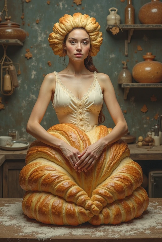 CroissantStyle woman <lora:CroissantStyle:0.6>