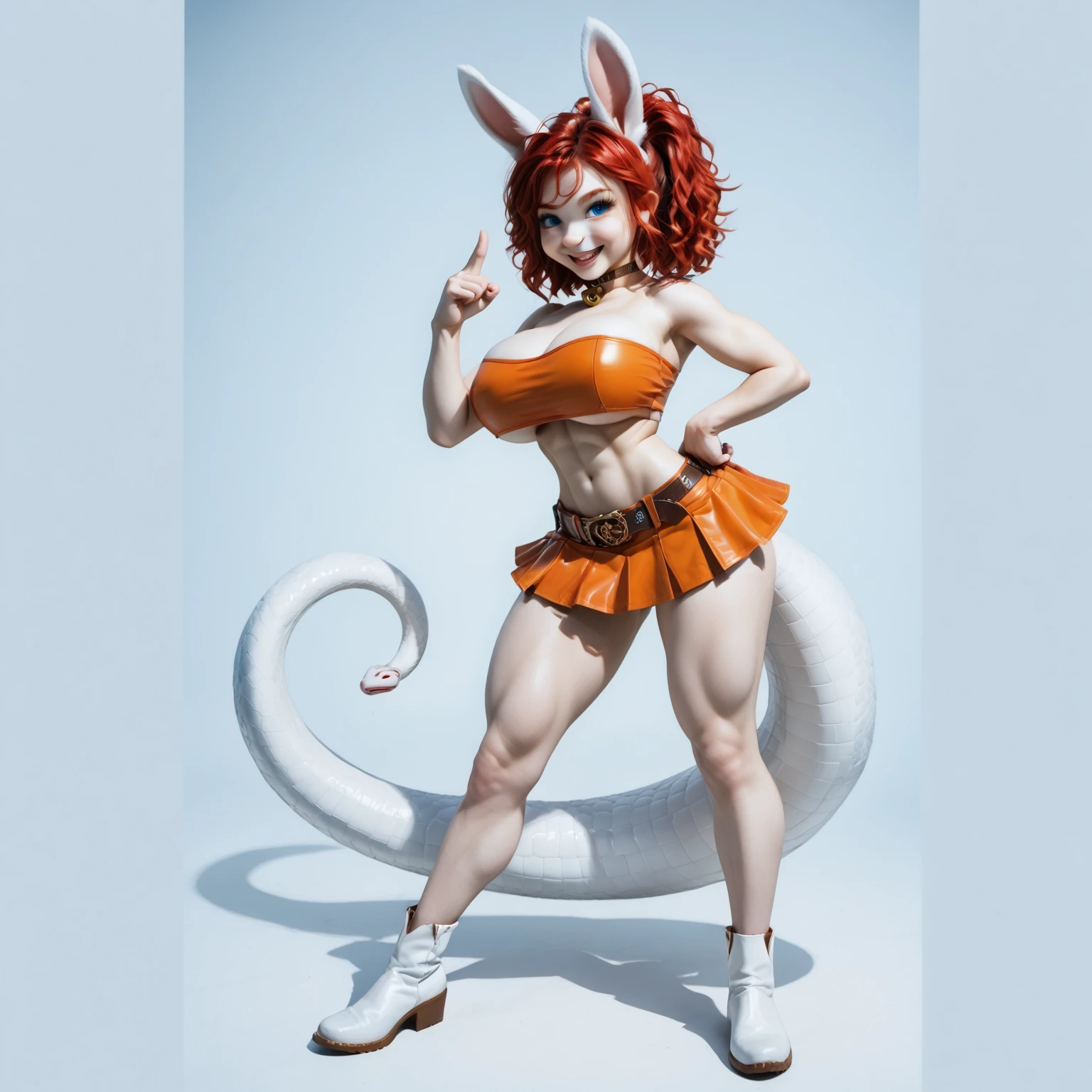 Araffe in disguise with tattoo and glasses posing for a photo, Inspired by Tex Avery, tony, inspired by Hanna-Barbera, lola bunny fanart, velma, distorted pose, madison beer as leeloo, portrait, inspired by Daphne McClure, character photography, ren and stimpy style, Portrait Bender from Futurama