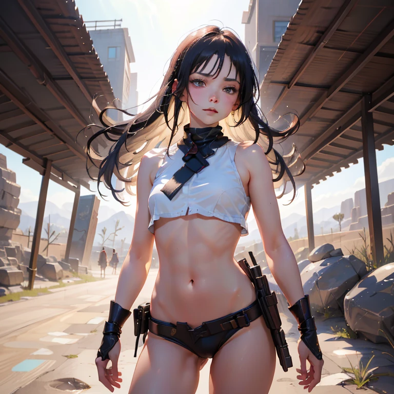 Female Mecha CG Giant Secret Realm: An Asian woman stands proudly in a vibrant bikini, her realistic mech girl rendering showcasing the intricate details of her captured expression. The Detailed Face of an Asian Girl: Her features are rendered with smooth CG art and realistic style, each line and curve reflecting the truth in the secret world. Angry Fighting Posture: With a furrowed brow and clenched jaw, she looks down at the ground, the Batik scarf around her waist fluttering lightly in the wind.
The Secret Land of Women (Abstract Polypropylene Splash: 1.2): Amidst dark clouds and lightning