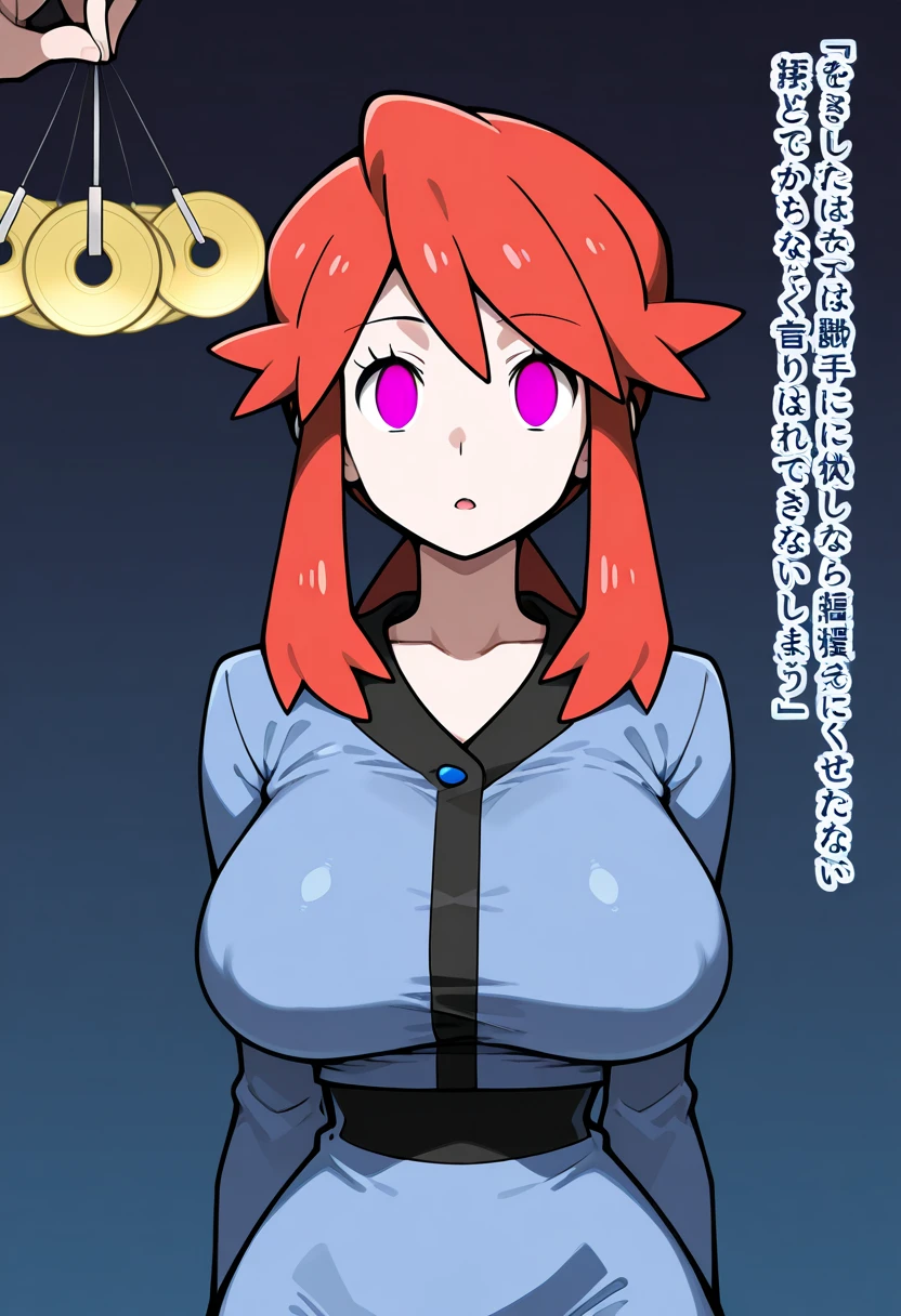 1 girl, solo, long wavy hair, vibrant fiery red hair, hazey blue eyes, skinny, flirtatious curves, gigantic breasts, 2 breasts, symmetrical breasts, anime girl, no bra, surprised expression, black strapless dress that flows into a silhouette that elegantly complements the wearer's figure. Strappy black heels. Top pulled down, breasts naked, fully clothed except for top. Home setting.