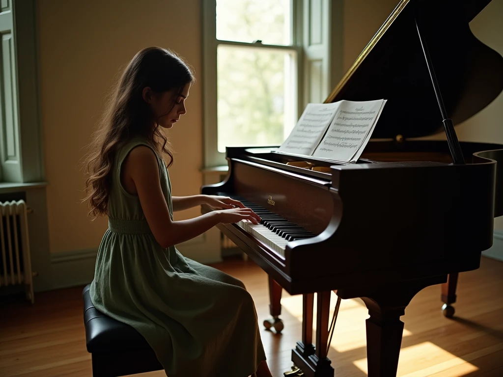 masterpiece, best quality, highly detailed, sharp focus, dynamic lighting, vivid colors, texture detail, particle effects, storytelling elements, narrative flair, 16k, HDR, subject-background isolation,
surreal dramatic lighting shadow (lofi, analog), kodak film by Brandon Woelfel Ryan McGinley,
1 hand is playing a piano, (perfect hand:1.2),