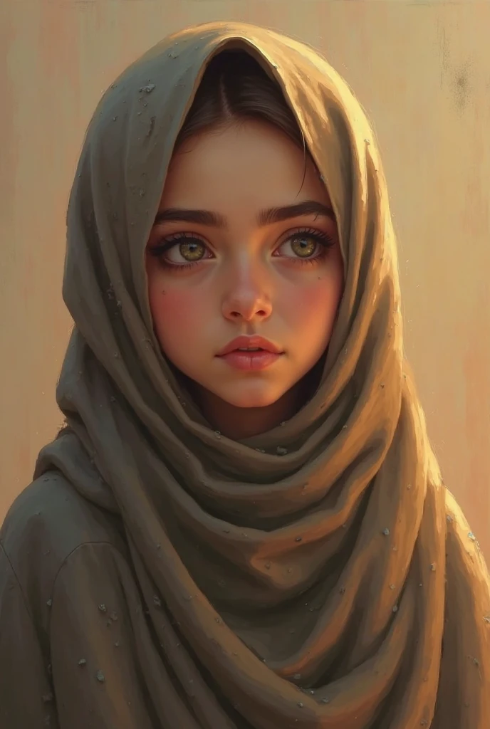 nsfw, (((topless))),,dilraba dilmurat, hijab, Headscarf, muslim face mask, Mouth veil, freckles, eye mascara, work of art, best qualityer, photorrealistic, Glossy glossy skin, soft lighting, voluptuous, windy desert, blowing swirling grains of sand, sunny backlight, blossom, light sparkles, sharp focus, colored liquid gel rain, close up, designer de moda, necklace of small shining pearls,(+Breasts Médis)), Baroque