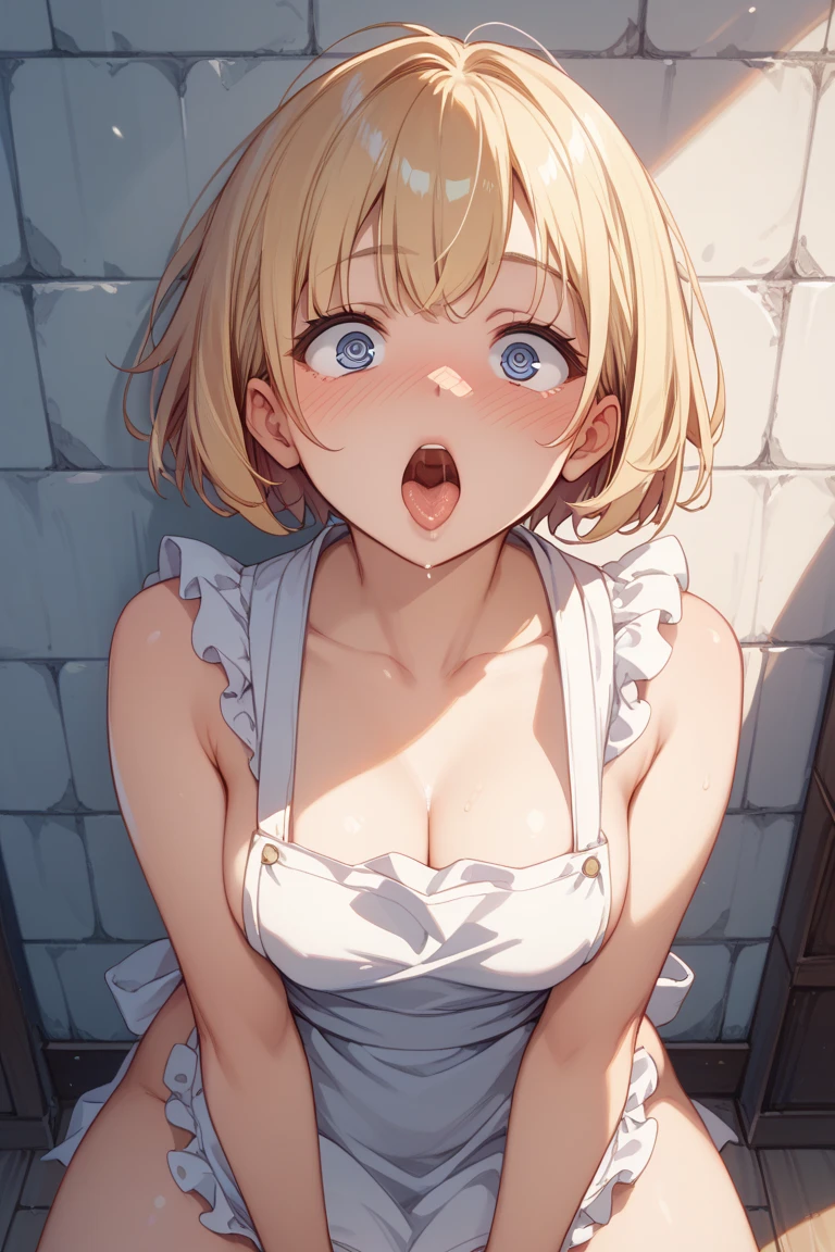 ((Top quality)), ((Masterpiece)), (Detailed),
short blonde hair girl,ahoge,red eyes,big eyes,baby face,short stature,on back,cum in mouth,excessive cum,pojecile cum,cum in breasts,cum in pussy,completely nude,handjob,paizuri,breasts blowjob,breast squeeze,breast in 1penis,fellatio,from above,open mouth, kneeling,gangbang,group sex,6boys,6penis,faceless male,penis on face,grab her tits,boy on top,missionary ,face to face,anal intercourse vaginal intercourse,pussy