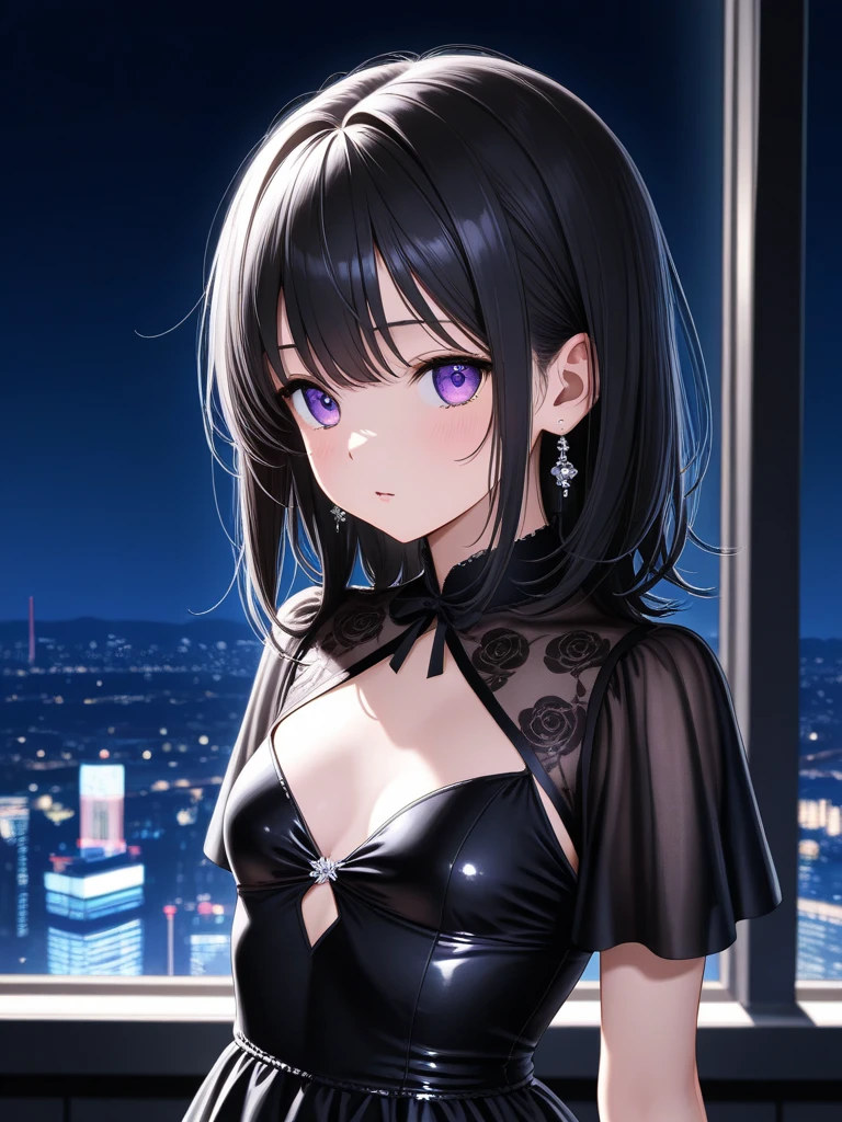 (masterpiece, top quality, best quality, official art, Beautiful and beautiful:1.2), (1 girl:1.3), Very detailed,(fractal art:1.2),highest detail,( 禅宗neon lights:1.2), (dynamic poses), (抽象背景neon lights:1.5), (black dress:1.2), (shiny skin), (many colors:1.4), Upper body ,neon lights,16k,Full HD