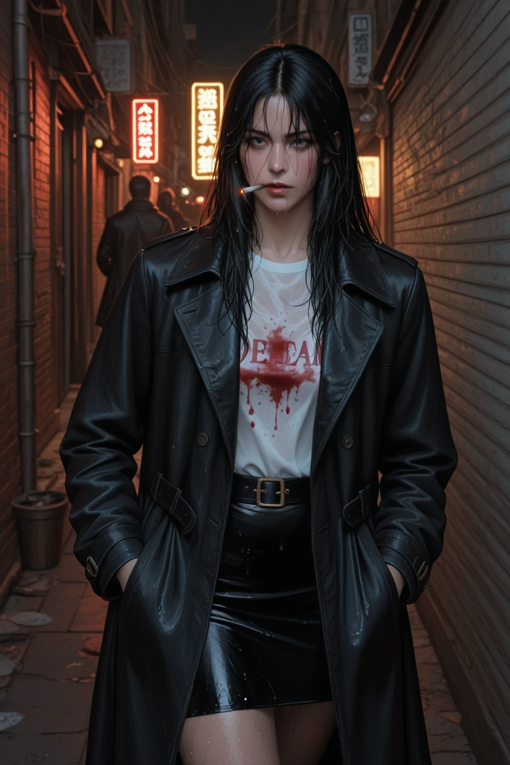 malcolm liepke painting on sensual illustration of an elegant samurai, riot games concept art beauty, eerie, the model draped in flowing, thick oil painting, extremely soft colors, vibrant, highly detailed, , oil on linen, high contrast, dramatic, refined, tonal, a close up of a man with a bloody face and red eyes, with glowing red eyes, with red glowing eyes, red glowing eyes, portrait demon half human, red eyes glowing, glowing red eyes, cyborg zombie, scary look, portrait of a zombie, with red eyes, zombie with white eyes, evil zombie, red - eyed, red-eyed