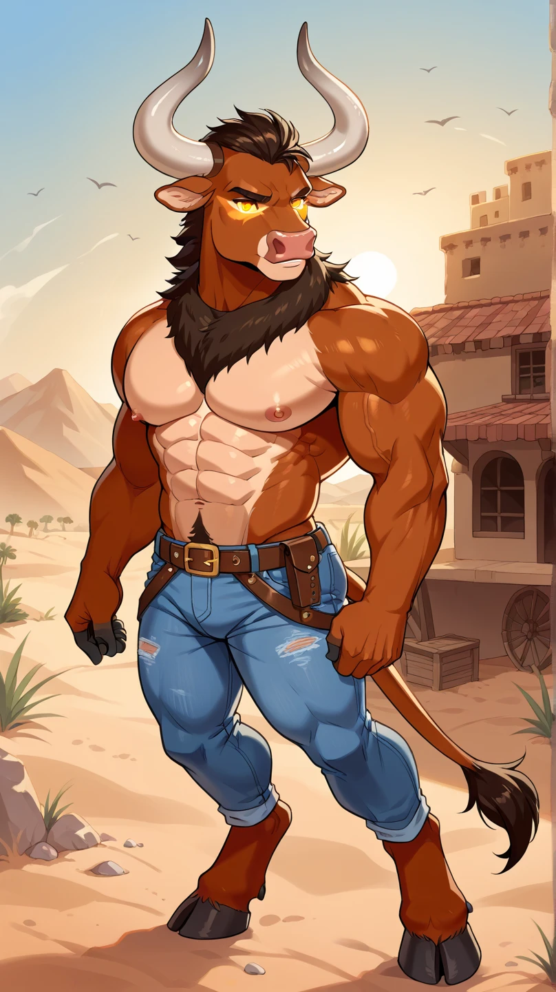 Furry, Antro, [Horse color Marron Oscuro] , Horse Tail, [Fundoshi Bulto Male Big], [Fundoshi BLANCO], loincloth, Solo, De Pie, [Bulto Male Big], Hooves , (Big Balls), Detallado 4k, cuerpo completo, cuerpo furry Marron dark, Grand Canyon background , pupil Eyes blue, Alta resolucion, hermoso,Torso peludo, cowboy hat
