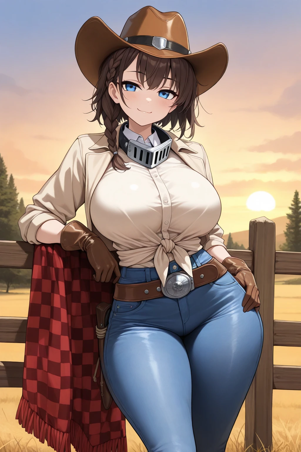 marci dota2, absurdres, high quality, best quality, 1girl, black pants, big breasts, solo, boots, standing, smile,hand on hip, brown eyes, looking at viewer, long sleeves, anime coloring, anime screencap, brown backpack, muslos grandes, wide hips, cuerpo de reloj de arena, trasero grande