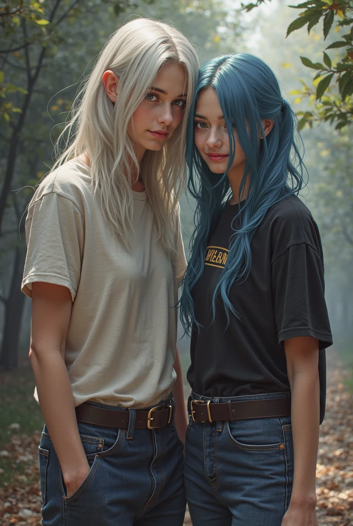 vibrant colors, girl, masterpiece, sharp focus, best quality, cinematlicilghting, detailed clothing, perfect eyes, dynamic pose, yellow eyes, light blue hair, very long hair, outdoors, hands out of frame, colorful inner hair, landscape, trees, clouds, sunlight, medium breasts, messy hair, hair between eyes, jacket, ponytail