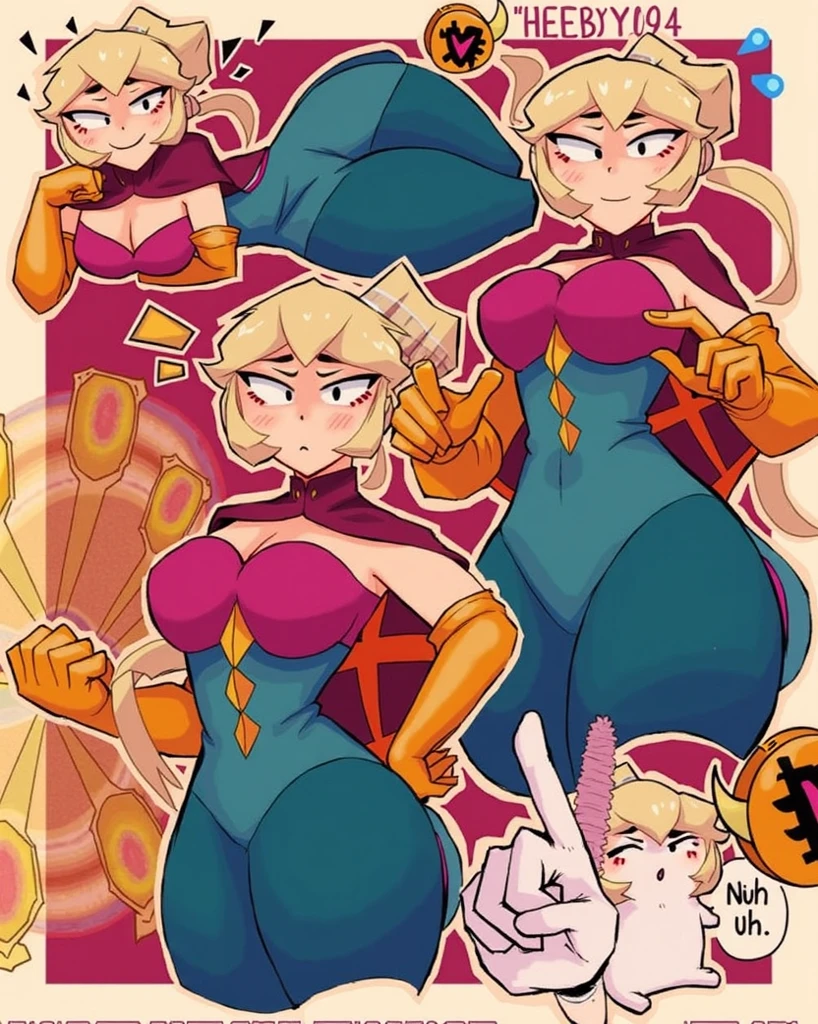 (NSFW:0.8), ((masterpiece)), best quality, buny face, furry, chibi mech, a cartoon anime style, toonish style (cute figure), (female, feminine figure, motherly, boobs, butt, pretty, beautiful, sexy), The cute cartoonish robots had identical features - Helmet, gray face, big round eyes, shining eyes (color glow), shoulder pads, big breast plate, mecha box limbs, reimagine a male mecha space ranger soldier character with a strong and heroic appearance, (futuristic armor suit:1.5), (positive expressions:2). Use the color scheme of metallic (girlish colors, girly color tones) for her armor suit. The dance routine performed by the synchronized, sexy robots was flawless, their identical moves and seductive poses captivating the audience's attention (front view and back view), Emphasize the dynamic pose and the presence of his being a boss in the galaxies and stars in the to enhance the sense of her ready for anything in a space adventure.