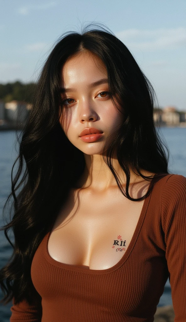 score_9, score_8_up, highres, 1 korean girl, solo, sexy girl, strikingly beautiful, black hair, big breasts, delicate facial features, porcelain skin, red lips, eyes hook the soul seduces you, long hair, gun_moll, cowboy suit, cowboy hat, sharp eyeline, looking at viewer, pistol on her right hand, put left hand in her pocket, dynamic, action, badland, wasteland, Texas, cowboy_shot, source_2023