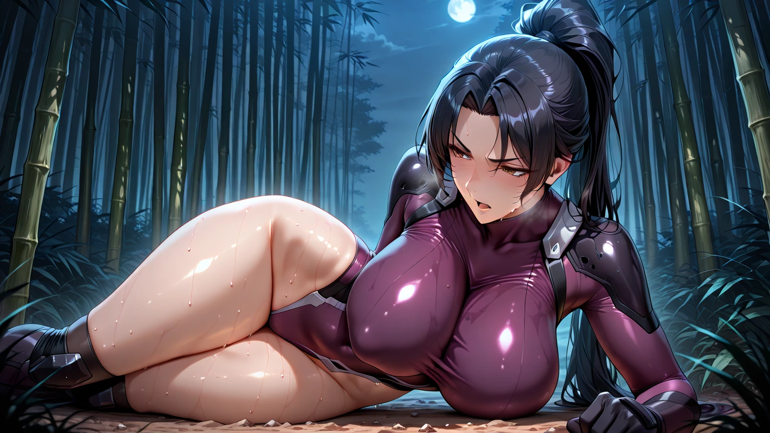 masterpiece, Highest quality, Highly detailed CG Unity 8k wallpaper,Tifa Lockhart , Elegant long straight hair,Black Hair、 (Mckenna Grace), (Big Tits,Thighs),Black Hair、 (Sparkly tutu,long rabbit ears headgear, garter belt, bow tie), (Spread your legs), (blush), Oilskin, (Captivating smile), (Wonderland), Pretty face, Key Art, Awards, intricate detail realism hdr,(Erotic squatting), Photorealism, Hyperrealism, Ultra-realistic, Dramatic Light, Strong Shadows, Nice views, Depth of written boundary,A clear crotch bite、Well defined nipples、((Nipples are visible:1.3))、Purple lace high leg leotard、Red Eyes,Realistic nipples、Detailed nipples,High leg panties、Squat、Open Leg、((非常に巨大なBig Tits:1.2))